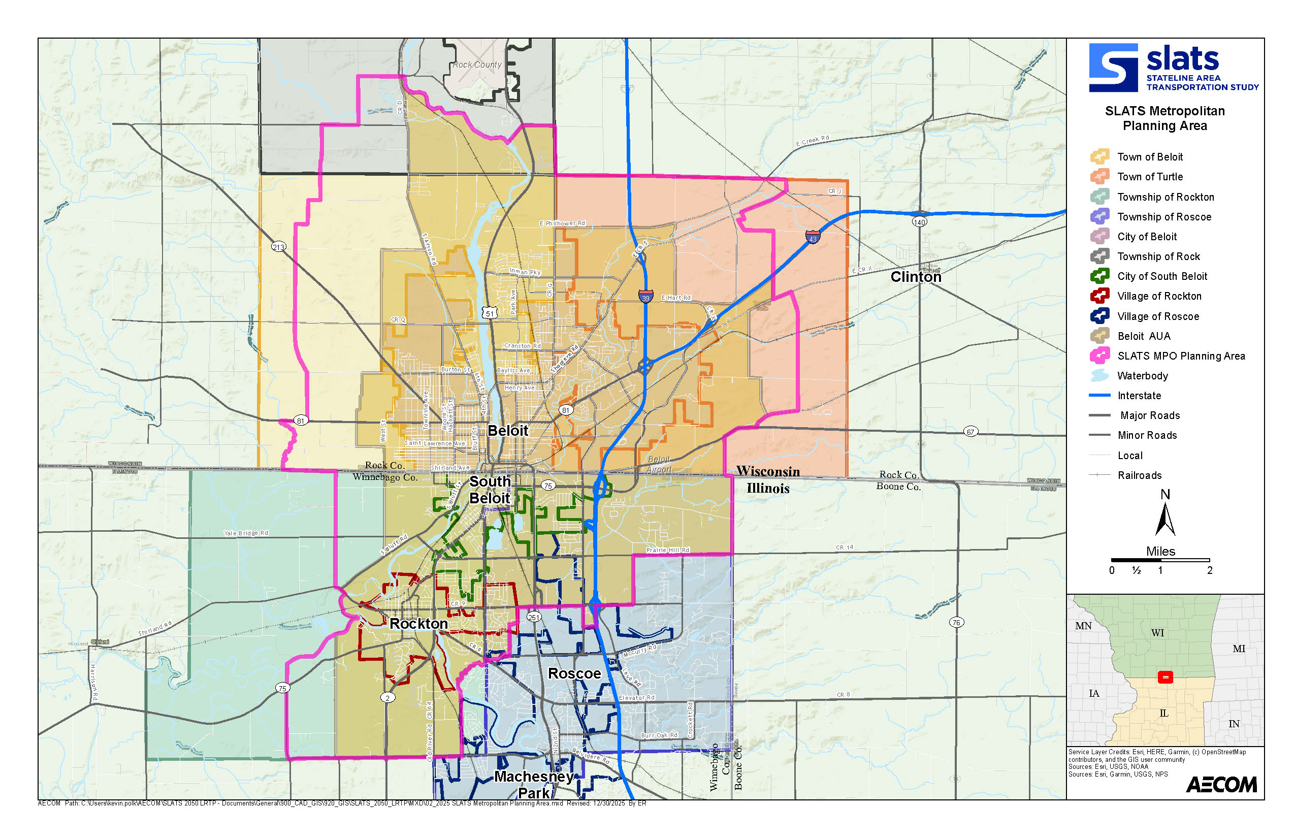 A map of the boundaries of the SLATS study area